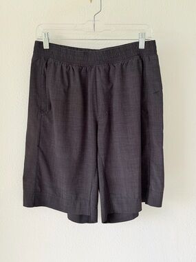 Lululemon Grid Lines Deep Coal Black Lightweight Linerless Shorts Size Large